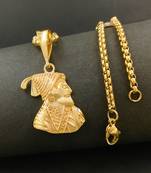 Saizen Gold Plated Maratha Warrior Chhatrapati Shivaji Maharaj Pendant With Gold Plated Chain