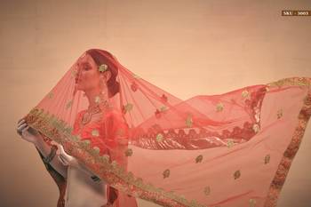 Red Stone, Dori, Zari And Thread Embroidered Satin lehenga 4