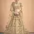 Beige Stone, Dori, Zari And Thread Embroidered Satin Semi Stitched bridal lehenga