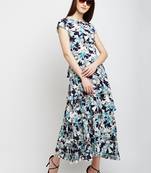 Multicolor printed polyester maxi-dresses