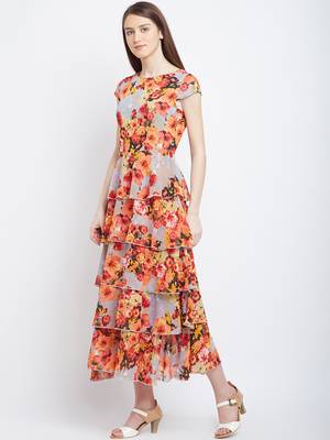 Multicolor printed polyester maxi-dresses 5