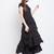 Black plain polyester maxi-dresses