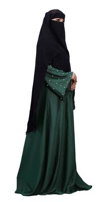 Justkartit Plain Black Long Layer Niqab Scarf Hijab For Women 1