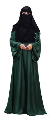 Justkartit Plain Black Long Layer Niqab Scarf Hijab For Women 5