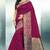 Pink printed cotton saree with blouse