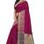 Pink printed cotton saree with blouse