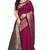 Pink printed cotton saree with blouse