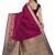 Pink printed cotton saree with blouse