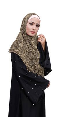 Justkartit Occasion Wear Women Printed Chiffon Square Scarf Hijab 3