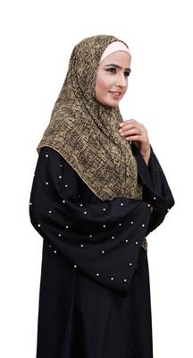 Justkartit Occasion Wear Women Printed Chiffon Square Scarf Hijab 4