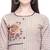 Beige embroidered cotton long-kurtis