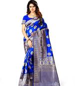 Multicolor woven banarasi saree with blouse