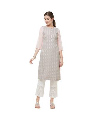 NAARI White 30'S Twill Embroidered Ethnic Wear Women's Cigarette Pants 4