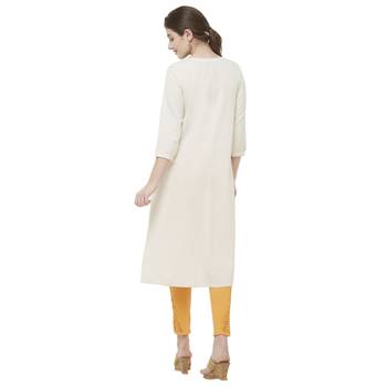 White embroidered viscose kurtas-and-kurtis 3