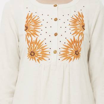 White embroidered viscose kurtas-and-kurtis 5