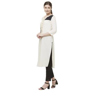 White embroidered viscose kurtas-and-kurtis 2