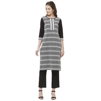 Black embroidered cotton kurtas-and-kurtis 1