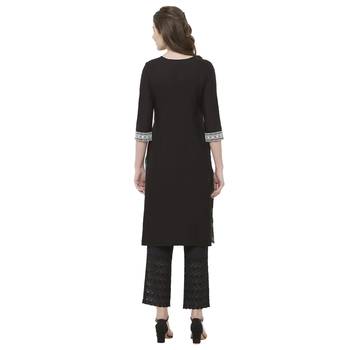 Black embroidered cotton kurtas-and-kurtis 3