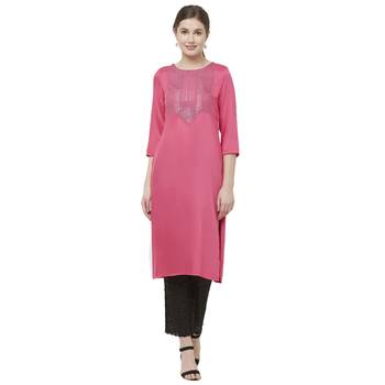 Off white embroidered satin kurtas-and-kurtis 1