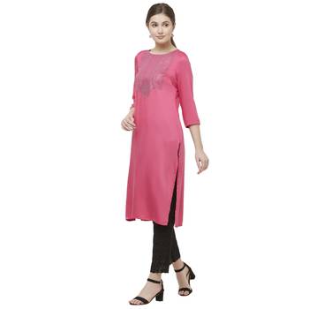 Off white embroidered satin kurtas-and-kurtis 2