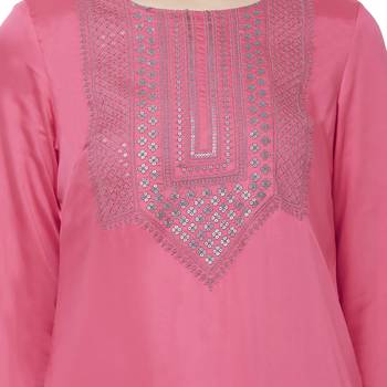 Off white embroidered satin kurtas-and-kurtis 5