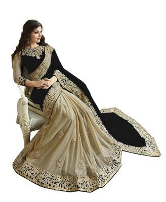 Multicolor Embroidered Georgette Saree With Blouse 1