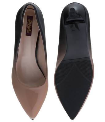 brown pointed toe ballerinas heels 1