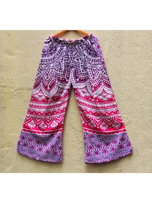 White And Pink Coloured Base Designer Printed Cotton Palazzo Pant 1