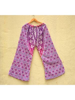 White And Pink Coloured Base Designer Printed Cotton Palazzo Pant 2