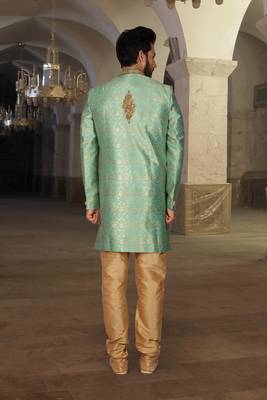 Green Embroidered Art Silk Kurta Pajama 2