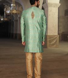 Green Embroidered Art Silk Kurta Pajama