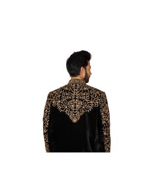 Gold Embroidered Art Silk Kurta Pajama 2