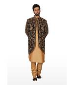 Gold Embroidered Art Silk Kurta Pajama