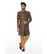 Blue Embroidered Art Silk Kurta Pajama