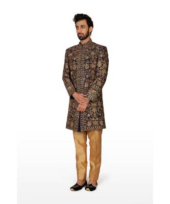 Blue Embroidered Art Silk Kurta Pajama 3