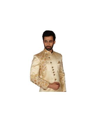 Gold Embroidered Brocade Kurta Pajama 3