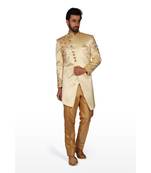 Gold Embroidered Brocade Kurta Pajama