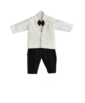 White Plain Coat Set for Boys 1