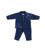 Midnight Blue Embroidry Ajkan With Pant