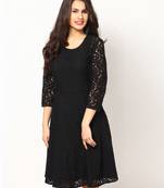 Black Net material rich look knee length western kurti
