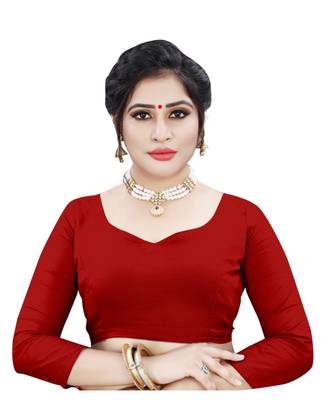purple plain silk blend saree with blouse 4