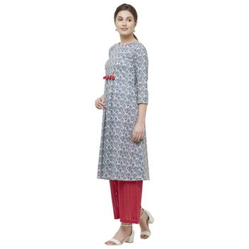 Blue printed cotton kurtas-and-kurtis 2