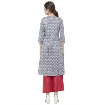 Blue printed cotton kurtas-and-kurtis 3