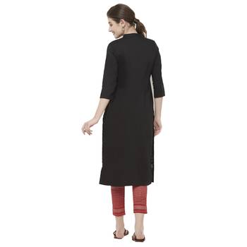 Black embroidered cotton kurtas-and-kurtis 3