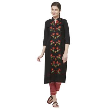 Black embroidered cotton kurtas-and-kurtis 1