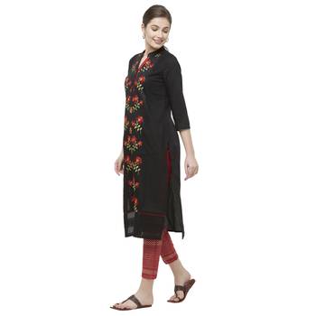 Black embroidered cotton kurtas-and-kurtis 2