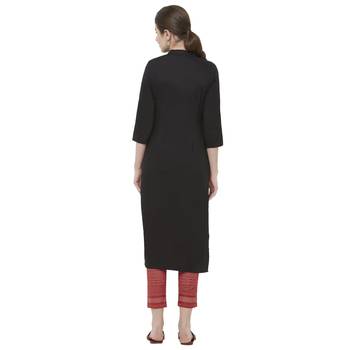 Black embroidered cotton kurtas-and-kurtis 3