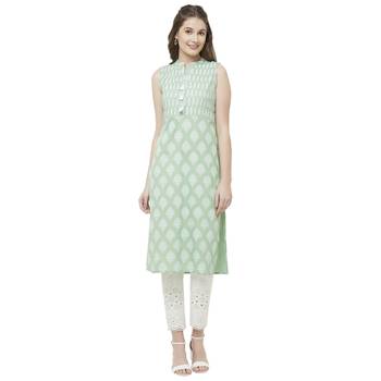 Green embroidered cotton kurtas-and-kurtis 1
