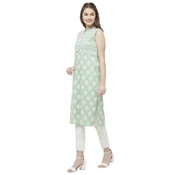 Green embroidered cotton kurtas-and-kurtis 2