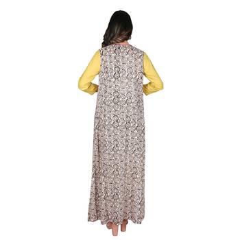 Women   s Mustard Rayon Staple Straight Kurta with Shifley Shrug & Pant Set 3